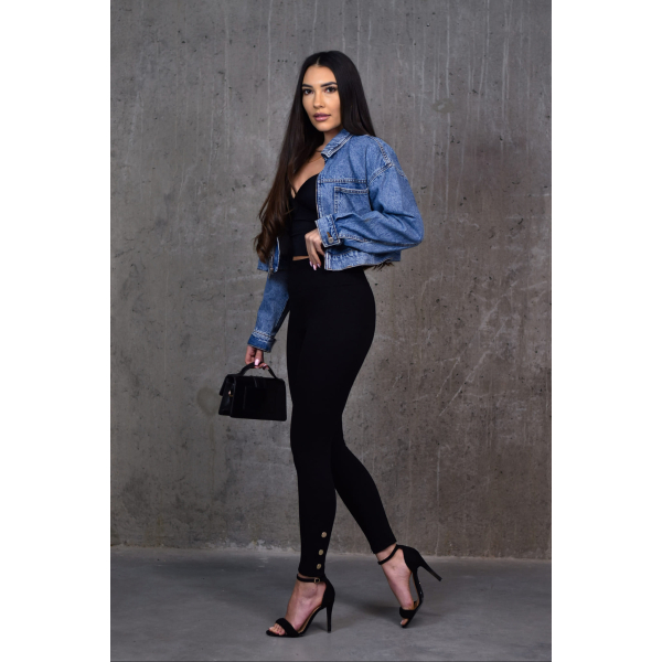 Legginsy Paulo Connerti Styling BUTTONS Black / wysoki stan / S - M - L - XL